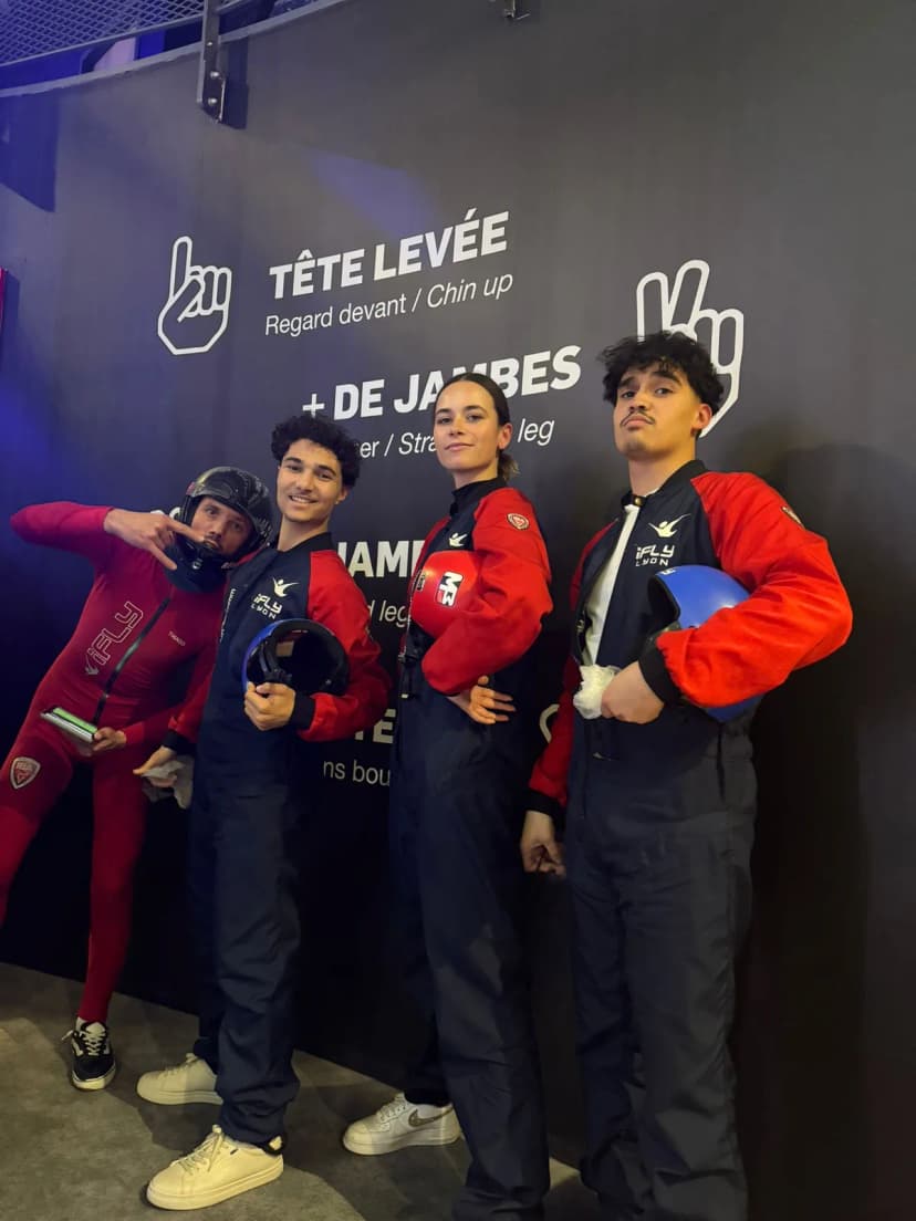 Xelence team at iFly indoor skydiving activity